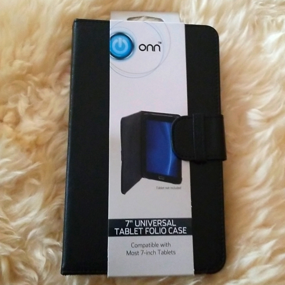 Onn 7" Universal Vegan Leather Tablet Folio Case